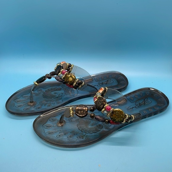 Lovely People Stone & Bead Thong Sandals with Opaque Jely Soles - Picture 6 of 14